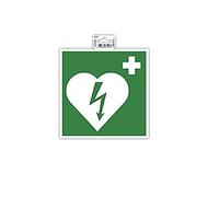 Exacompta - Réf. 67008E - 1 panneau adhésif Défibrillateur - En PVC traité anti-dérapant et résistant aux UV - Dimensions du panneau : 20 x 20 cm - Coloris vert et blanc