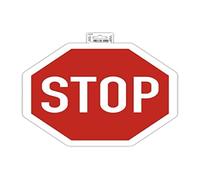 Exacompta - Réf. 67010E - 1 panneau adhésif STOP - En PVC traité anti-dérapant et résistant aux UV - Dimensions du panneau : 30 x 30 cm - Coloris rouge