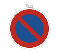 Exacompta - Réf. 67011E - 1 panneau rond adhésif INTERDICTION DE STATIONNER - En PVC traité anti-dérapant et résistant aux UV - Diamètre du panneau : 30 cm - Coloris rouge