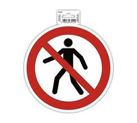 Exacompta - Réf. 67012E - 1 panneau rond adhésif INTERDICTION DE MARCHER/CIRCULER - En PVC traité anti-dérapant et résistant aux UV - Diamètre du panneau : 20 cm - Coloris rouge