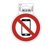 EXACOMPTA Panneau PVC adhésif antidérapant Téléphone mobile interdit 10 cm - Rouge