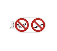 Exacompta - Réf. 67015E - 1 panneau adhésif INTERDIT DE VAPOTER ET FUMER - En PVC traité anti-dérapant et résistant aux UV - Dimensions : 21 x 11 cm - Coloris rouge