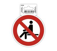 Exacompta - Réf. 67016E - 1 panneau rond adhésif INTERDIT DE S'ASSOIR - En PVC traité anti-dérapant et résistant aux UV - Diamètre du panneau : 10 cm - Coloris rouge
