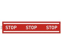 Exacompta - Réf. 67017E - 1 bande adhésive STOP rouge 100 m pour marquage au sol ou mural - Avertissement des risques et des zones de danger - Dimensions de la bande : 100 x 20 cm