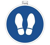 Exacompta - Réf. 67024E - 1 panneau rond autocollant OBLIGATION ARRET - En PVC traité anti-dérapant et résistant aux UV - Diamètre du panneau : 35 cm - Coloris bleu