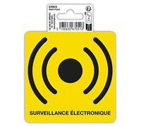 EXACOMPTA Panneau PVC adhésif antidérapant Surveillance Electronique 10x10 cm - Jaune