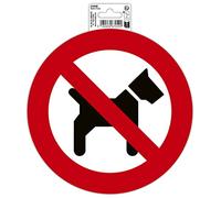 Exacompta - Réf. 67059E - 1 pictogramme adhésif rond INTERDIT AUX CHIENS - En vinyle PVC traité anti-dérapant - Finition brillante - Diamètre : 20 cm - Coloris : rouge