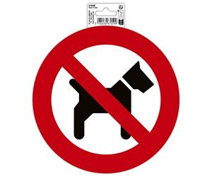 Exacompta - Réf. 67059E - 1 pictogramme adhésif rond INTERDIT AUX CHIENS - En vinyle PVC traité anti-dérapant - Finition brillante - Diamètre : 20 cm - Coloris : rouge