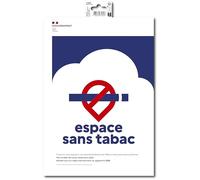 Exacompta - Réf. 67080E - 1 panneau adhésif Espace sans tabac - En PVC traité anti-dérapant 21 x 30 cm - Format A4 - Conforme Décret 2025-582 - Interdiction de fumer