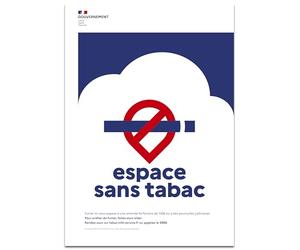 Exacompta - Réf. 67083E - 1 panneau non adhésif Espace sans tabac - En polypropylène résistant et qualitatif - 21 x 30 cm - Format A4 - Conforme Décret 2025-582 - Interdiction de fumer