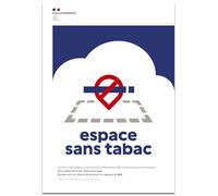 Exacompta - Réf. 67085E - 1 panneau non adhésif Périmètre délimité Espace sans tabac - En polypropylène résistant et qualitatif - 21 x 30 cm - Format A4 - Conforme Décret 2025-582