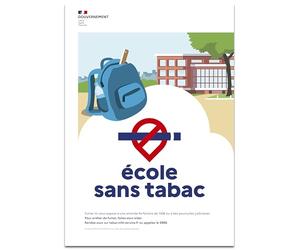 Exacompta - Réf. 67088E - 1 panneau non adhésif Ecole sans tabac - En polypropylène résistant et qualitatif - 21 x 30 cm - Format A4 - Conforme Décret 2025-582 - Interdiction de fumer