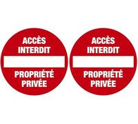 Exacompta - Réf. 67100E - 1 panneau rond ACCÉS INTERDIT/PROPRIÉTÉ PRIVÉE - En polypro traité anti-dérapant et résistant aux UV - Diamètre du panneau : 30 cm - coloris : rouge (Lot de 2)