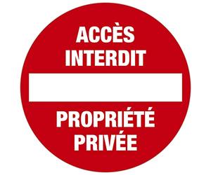 Exacompta - Réf. 67100E - 1 panneau rond ACCÉS INTERDIT/PROPRIÉTÉ PRIVÉE - En polypro traité anti-dérapant et résistant aux UV - Diamètre du panneau : 30 cm - coloris : rouge