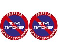 Exacompta - Réf. 67102E - 1 panneau rond PRIERE NE PAS STATIONNER DEVANT CETTE PORTE - En polypro traité anti-dérapant - Diamètre du panneau : 30 cm - coloris : fond bleu/bord rouge (Lot de 2)