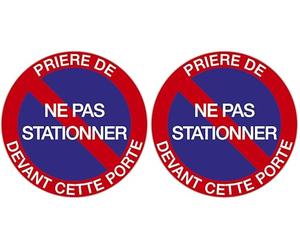Exacompta - Réf. 67104E - 1 panneau rond PRIERE NE PAS STATIONNER DEVANT CETTE PORTE - Polypro traité anti-dérapant, résistant aux UV - Diamètre du panneau : 20 cm - coloris : fond bleu/bord rouge