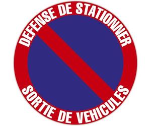 Exacompta - Réf. 67109E - 1 panneau rond DÉFENSE DE STATIONNER - SORTIE DE VOTURES - En PP traité anti-dérapant et résistant aux UV - Diamètre du panneau : 20 cm - coloris : rouge et bleu