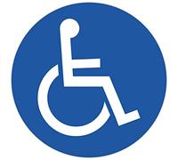 Exacompta - Réf. 67113E - 1 panneau rond place réservé handicapés - En vinyle traité anti-dérapant et résistant aux UV - Diamètre du panneau : 30 cm - coloris : bleu