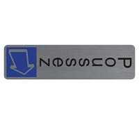 Exacompta Plaque de porte adhésive verticale Poussez – Aspect aluminium brossé 4,4x16,5 cm Gris