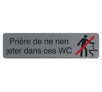 Exacompta Plaque de porte adhésive Réf. 67161E Prière de ne rien jeter dans ces WC 16,5 x 4,4 cm