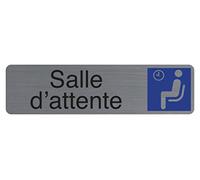 Exacompta Plaque signalétique adhésive Salle d'attente Rectangle gris/bleu