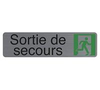 Exacompta Plaque signalétique adhésive Sortie de secours - Rectangle Gris / Vert