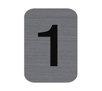 EXACOMPTA Plaque adhésive imitation Aluminium Chiffre 1 2,5x4,4 cm - Gris