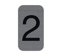 EXACOMPTA Plaque adhésive imitation Aluminium Chiffre 2 2,5x4,4 cm - Gris