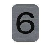 EXACOMPTA Plaque adhésive imitation Aluminium Chiffre 6 2,5x4,4 cm - Gris