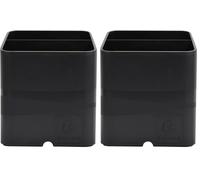 Exacompta - Réf. 674014D - 1 pot à crayons PEN-CUBE magnétique - 2 compartiments - porte-stylos - pour tableau blanc, réfrigérateur - idéal au bureau, à la maison, à l’école - couleur noir (Lot de 2)