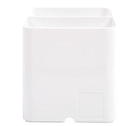 Exacompta - Réf. 67413D - 1 pot à crayons PEN-CUBE magnétique - 2 compartiments - porte-stylos - pour tableau blanc, réfrigérateur - idéal au bureau, à la maison, à l’école - couleur blanc