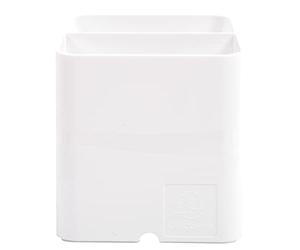 Exacompta - Réf. 67413D - 1 pot à crayons PEN-CUBE magnétique - 2 compartiments - porte-stylos - pour tableau blanc, réfrigérateur - idéal au bureau, à la maison, à l’école - couleur blanc