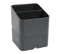 Exacompta - Réf. 67707D - 1 Pot à crayons PEN-CUBE Office - Avec 2 compartiments de taille et de hauteur différentes - Dimensions 7,4x7,4x9,3 cm - Couleur gris souris
