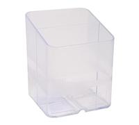 Exacompta Pot à crayons PEN-CUBE Office – 2 compartiments – 7,4×7,4×9,3 cm – Cristal