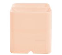 Exacompta - Réf. 67761D - 1 pot à crayons PEN-CUBE Aquarel - Avec 2 compartiments de taille et de hauteur différentes - dimensions 7,4 x 7,4 x 9,3 cm - couleur corail