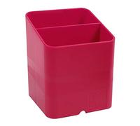 Exacompta - Réf. 67784D - 1 Pot à crayons PEN-CUBE Iderama - Avec 2 compartiments de taille et de hauteur différentes - Dimensions 7,4x7,4x9,3 cm - Couleur framboise