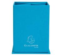 Exacompta Réf.67857D Pot à Crayons Carré TEKSTO, Turquoise | 4 compartiments, Carton, 85x85x110 mm, Rangement par typologie/usage