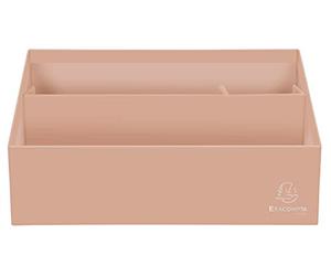 EXACOMPTA - Réf. 67961D - 1 trieur vertical/porte-lettres de 3 compartiments en carton Aquarel - Dimensions 250x100x140 mm - Compatible avec des enveloppes format DL et C6 - Couleur Corail