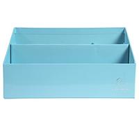 EXACOMPTA - Réf.67962D - Trieur vertical/porte-lettres de 3 compartiments en carton Aquarel - Dimensions 250x100x140 mm - Compatible avec des enveloppes format DL et C6 - Couleur Bleu pastel