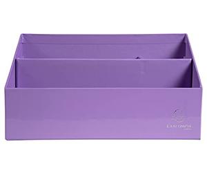 EXACOMPTA - Réf.67964D - Trieur vertical/porte-lettres de 3 compartiments en carton Aquarel - Dimensions 250x100x140 mm - Compatible avec des enveloppes format DL et C6 - Couleur Mauve