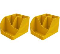 Exacompta - Réf. 69508D - 1 Pot à crayons Pen-Wave Bee Blue Safran - 5 compartiments - 4 compartiments hauts pour les grands ustensibles et 1 compartiment bas pour les petits ustensiles (Lot de 2)