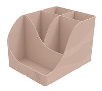 Exacompta - Réf. 69531D - 1 Pot à crayons Pen Wave Skandi Nude - 5 compartiments - 4 compartiments hauts pour les grands ustensibles et 1 compartiment bas pour les petits ustensiles