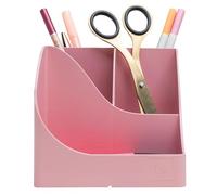 Exacompta - Réf. 69571D - 1 Pot à crayons Pen Wave Autentik rose candy - avec 5 compartiments - 4 compartiments hauts pour les grands ustensiles et 1 compartiment bas pour les petits ustensiles