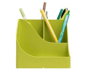 Exacompta - Réf. 695909D - 1 Pot à crayons Pen Wave Pop N'Co - 5 compartiments - 4 compartiments hauts pour les grands ustensiles et 1 compartiment bas pour les petits ustensiles - couleurs aléatoires