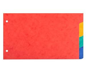 Exacompta - Réf. 704E - Paquet de 10 intercalaires pour fiches bristol en véritable carte lustrée souple 225g/m2 FSC® avec 4 onglets neutres - 2 anneaux - Format à classer 125x200mm