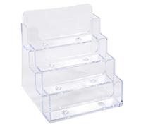 Exacompta Présentoir de table de cartes de visite 4 cases - Capacité 50 cartes format paysage - Transparent