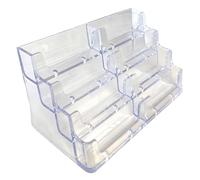 Exacompta - Réf. 71258D - 1 distributeur de cartes de visite, pour 400 cartes format largeur 10 x haut.10,5 cm, avec 8 compartiments, transparent