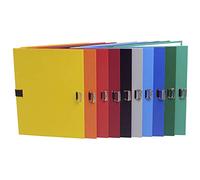 Exacompta - Réf. 720E - Carton de 10 chemises à dos extensible en papier toilé couleur - dos extensible jusqu'à 13 cm - fermeture par sangle - dim 24 x 32 cm - pour format A4 - couleurs assorties