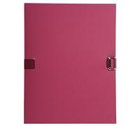 Exacompta - Réf. 724E - Carton de 10 chemises à dos extensible en papier toilé couleur - dos extensible jusqu'à 13 cm - fermeture par sangle - dim 24 x 32 cm - pour format A4 - couleur bordeaux