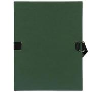 Exacompta - Réf. 733E - Carton de 10 chemises à dos extensible en papier toilé couleur - dos extensible jusqu'à 13 cm - fermeture par sangle - dim 24 x 32 cm - pour format A4 - couleur vert foncé